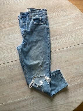 Abercrombie & Fitch Light Blue Distressed Boyfriend Jeans